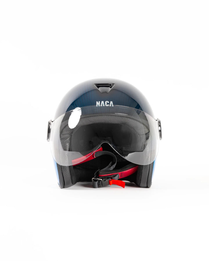 casque jet naca moto candy bleu
