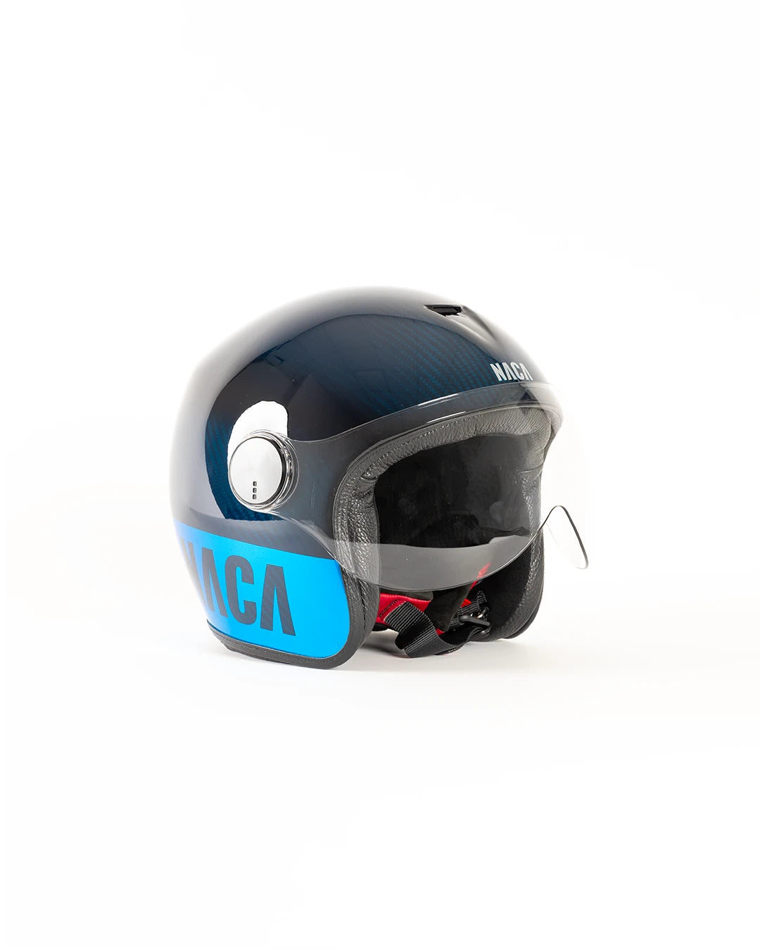 casque jet naca moto candy bleu