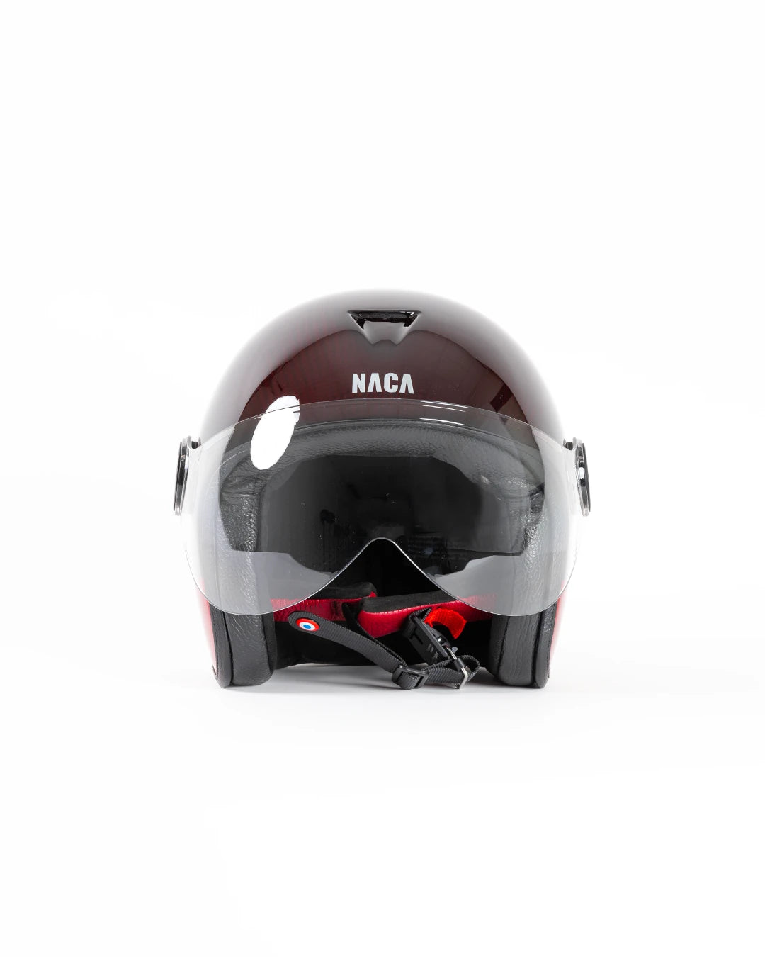 casque jet naca moto candy rouge