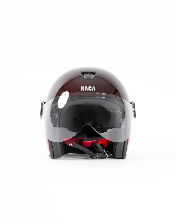 casque jet naca moto candy rouge