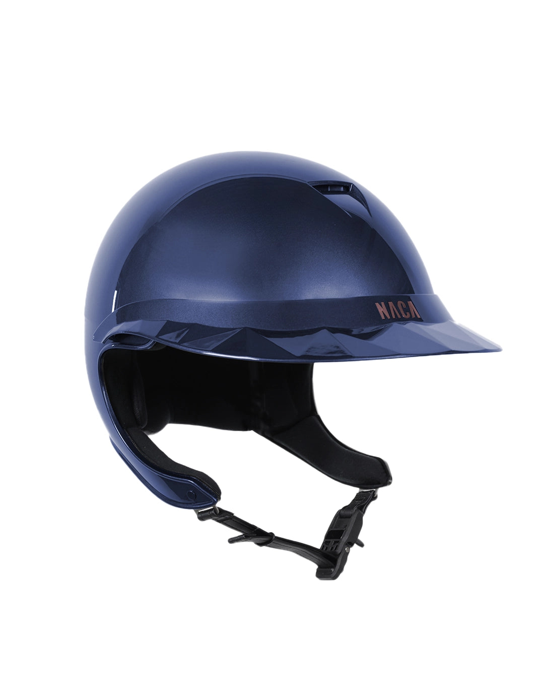 Casque d’équitation NACA COMÈTE XP finition bleu brillant avec visière large Glow