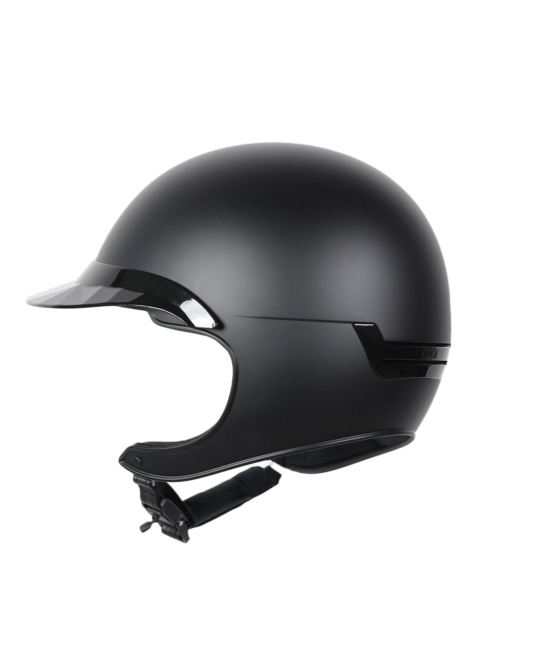 Casque d’équitation NACA COMÈTE XP finition mate noir avec visière large Glow, vue côté droit