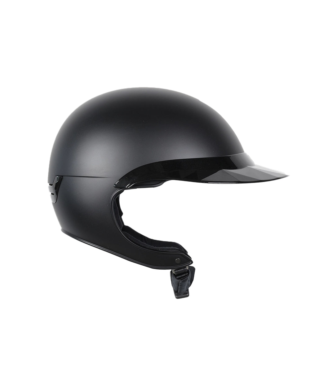 Casque d’équitation NACA COMÈTE XP noir mat avec visière large Glow, vue de côté