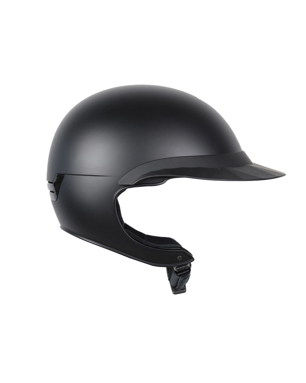 Casque d’équitation NACA COMÈTE XP noir mat avec visière large, vue de côté