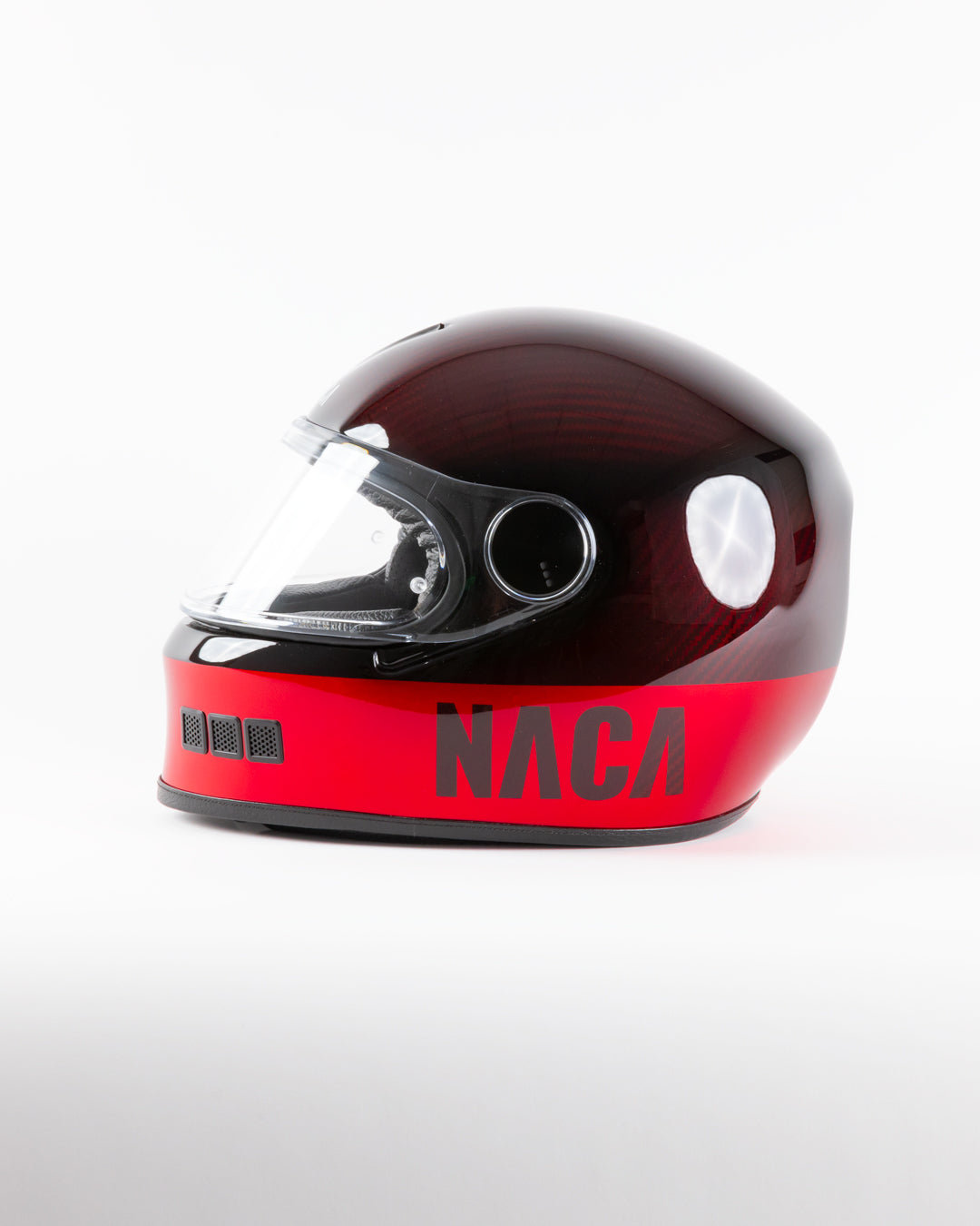 custom red motorcycle helmets NACA Motorcycle